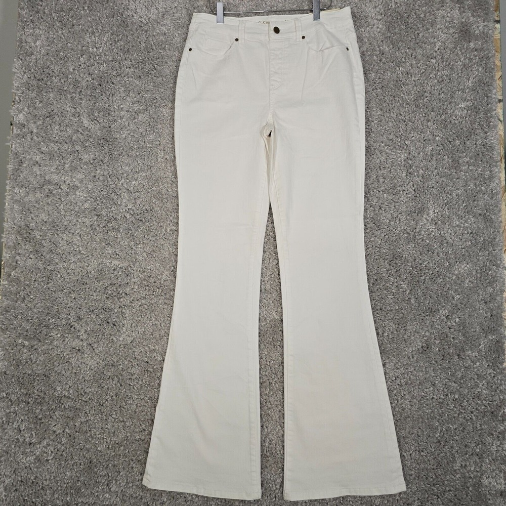 Soft Surroundings Women's White Flare Jeans Size 6/8 Tall Stretch Boho‎ Classic